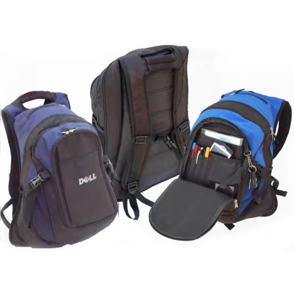 Laptop backpack in fitted design, padded back, straps, handle, and side... from ASI 66230 Landes Inc