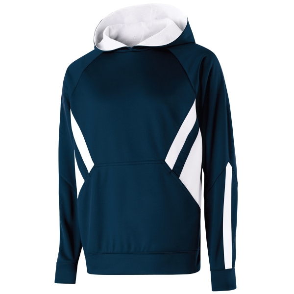 Polyester performance fleece hoodie for adults with raglan sleeves, matching self-cuffs... from ASI 37461 Augusta Sportswear / Holloway® Holloway Sportswear