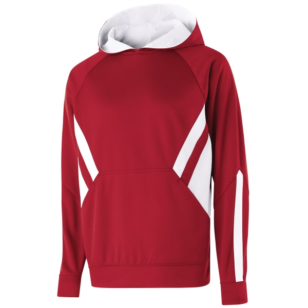 Polyester performance fleece hoodie for adults with raglan sleeves, matching self-cuffs... from ASI 37461 Augusta Sportswear / Holloway® Holloway Sportswear