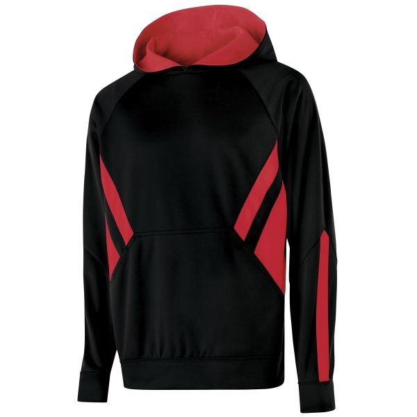 Polyester performance fleece hoodie for adults with raglan sleeves, matching self-cuffs... from ASI 37461 Augusta Sportswear / Holloway® Holloway Sportswear