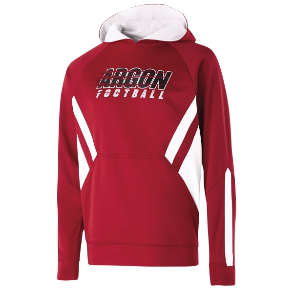 Polyester performance fleece hoodie for adults with raglan sleeves, matching self-cuffs... from ASI 37461 Augusta Sportswear / Holloway® Holloway Sportswear