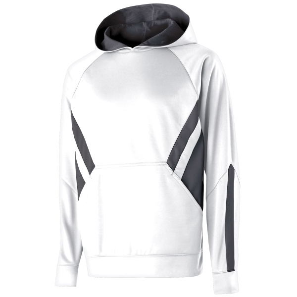 Polyester performance fleece hoodie for adults with raglan sleeves, matching self-cuffs... from ASI 37461 Augusta Sportswear / Holloway® Holloway Sportswear