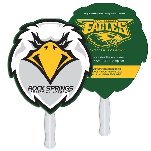 Mascot double side liquid laminated offset sandwiched fan with high gloss... from ASI 67620 Lion Circle Corp / Lion/Circle