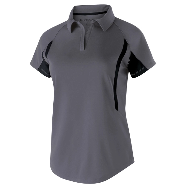 Short-sleeved polo with horizontal textured stripe, V neckline, raglan sleeves, self-fabric... from ASI 37461 Augusta Sportswear / Holloway® Holloway Sportswear