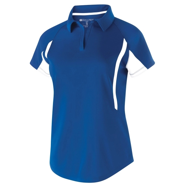 Short-sleeved polo with horizontal textured stripe, V neckline, raglan sleeves, self-fabric... from ASI 37461 Augusta Sportswear / Holloway® Holloway Sportswear