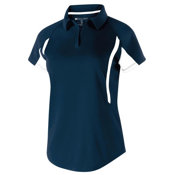 Short-sleeved polo with horizontal textured stripe, V neckline, raglan sleeves, self-fabric... from ASI 37461 Augusta Sportswear / Holloway® Holloway Sportswear