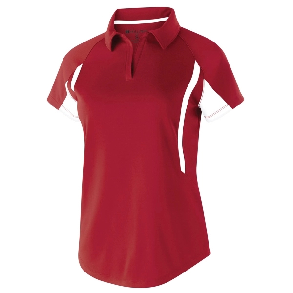 Short-sleeved polo with horizontal textured stripe, V neckline, raglan sleeves, self-fabric... from ASI 37461 Augusta Sportswear / Holloway® Holloway Sportswear