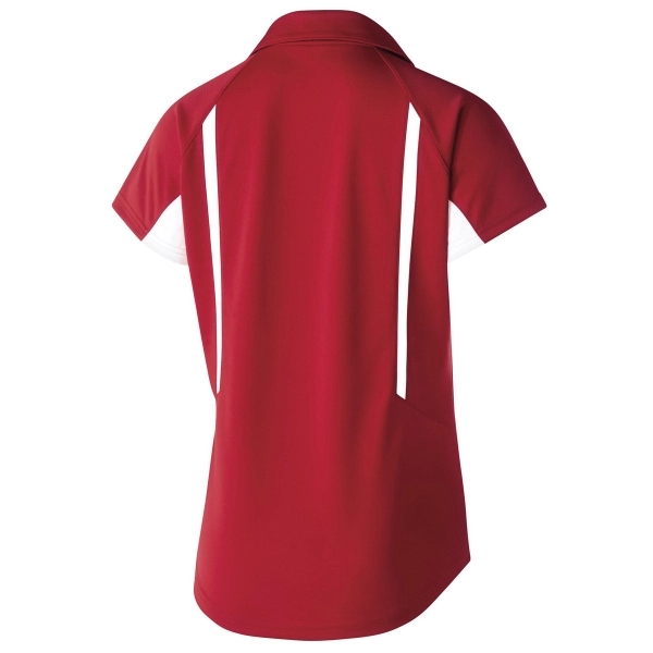 Short-sleeved polo with horizontal textured stripe, V neckline, raglan sleeves, self-fabric... from ASI 37461 Augusta Sportswear / Holloway® Holloway Sportswear