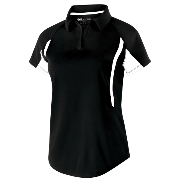 Short-sleeved polo with horizontal textured stripe, V neckline, raglan sleeves, self-fabric... from ASI 37461 Augusta Sportswear / Holloway® Holloway Sportswear