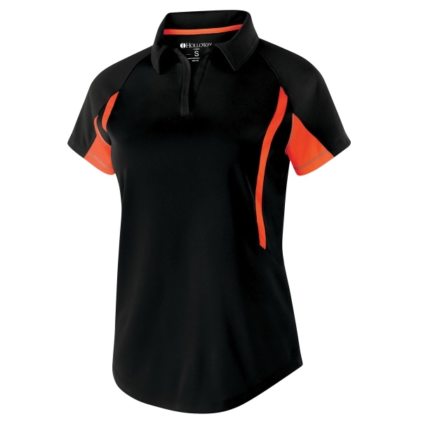Short-sleeved polo with horizontal textured stripe, V neckline, raglan sleeves, self-fabric... from ASI 37461 Augusta Sportswear / Holloway® Holloway Sportswear