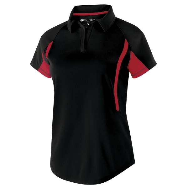 Short-sleeved polo with horizontal textured stripe, V neckline, raglan sleeves, self-fabric... from ASI 37461 Augusta Sportswear / Holloway® Holloway Sportswear