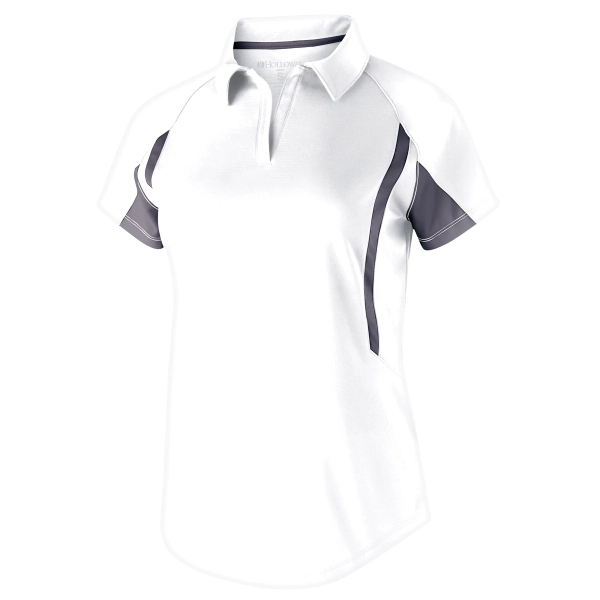 Short-sleeved polo with horizontal textured stripe, V neckline, raglan sleeves, self-fabric... from ASI 37461 Augusta Sportswear / Holloway® Holloway Sportswear