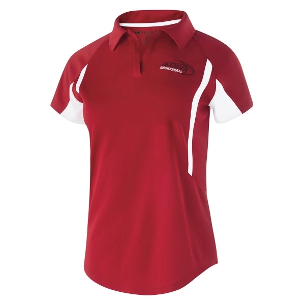 Short-sleeved polo with horizontal textured stripe, V neckline, raglan sleeves, self-fabric... from ASI 37461 Augusta Sportswear / Holloway® Holloway Sportswear
