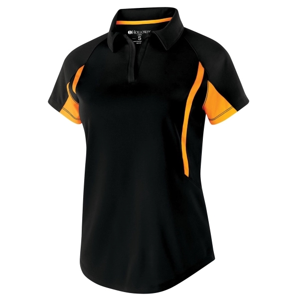 Short-sleeved polo with horizontal textured stripe, V neckline, raglan sleeves, self-fabric... from ASI 37461 Augusta Sportswear / Holloway® Holloway Sportswear