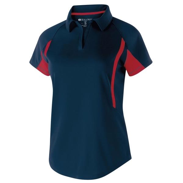 Short-sleeved polo with horizontal textured stripe, V neckline, raglan sleeves, self-fabric... from ASI 37461 Augusta Sportswear / Holloway® Holloway Sportswear