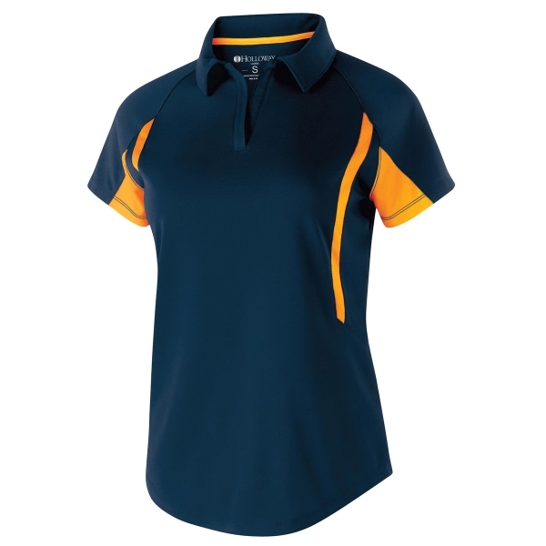 Short-sleeved polo with horizontal textured stripe, V neckline, raglan sleeves, self-fabric... from ASI 37461 Augusta Sportswear / Holloway® Holloway Sportswear