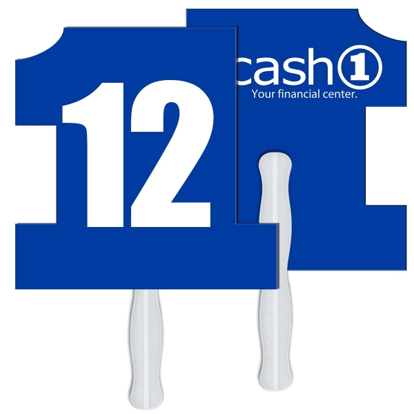 Digital printed number 1 fan shape auction fan with visible wooden... from ASI 67620 Lion Circle Corp / Lion/Circle