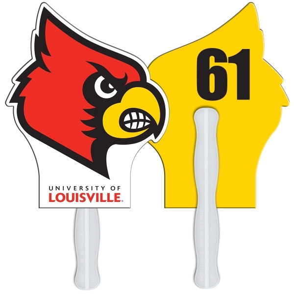 Digital printed bird head shape auction fan with visible wooden stick.... from ASI 67620 Lion Circle Corp / Lion/Circle