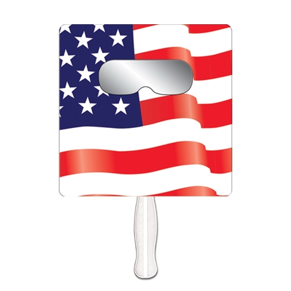 Square flag shape hand held sunshade fan.... from ASI 67620 Lion Circle Corp / Lion/Circle