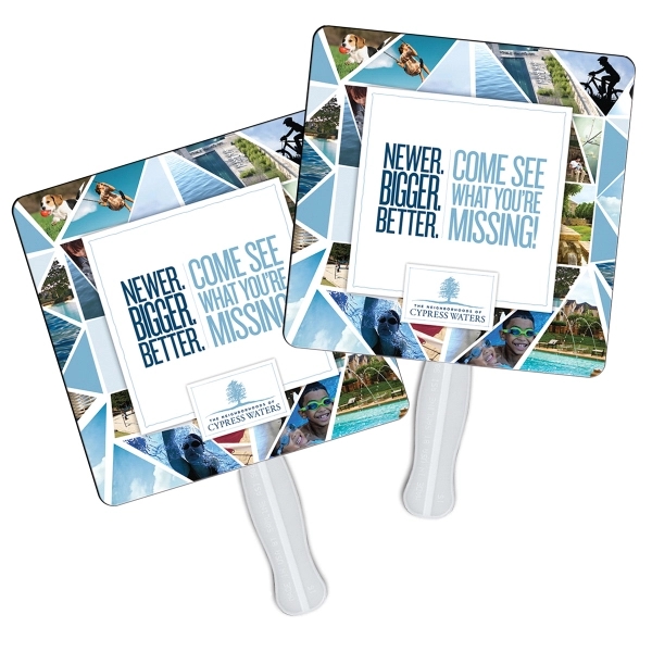 Square double side liquid laminated offset sandwiched fan with high gloss... from ASI 67620 Lion Circle Corp / Lion/Circle