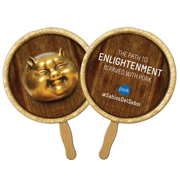 Round double side liquid laminated offset sandwich fan with high gloss... from ASI 67620 Lion Circle Corp / Lion/Circle