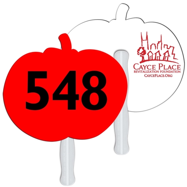 Digital printed fruit shape auction fan with visible wooden stick.... from ASI 67620 Lion Circle Corp / Lion/Circle