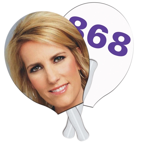 Digital printed racket/guitar shape auction fan with visible wooden stick.... from ASI 67620 Lion Circle Corp / Lion/Circle