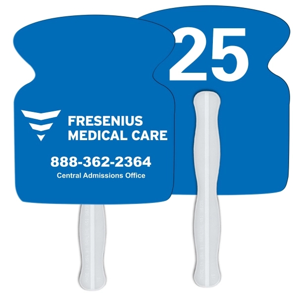 Digital printed apothecary jar shape auction fan with visible wooden stick.... from ASI 67620 Lion Circle Corp / Lion/Circle