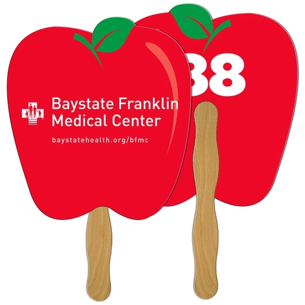 Digital apple shape auction fan with visible wooden stick.... from ASI 67620 Lion Circle Corp / Lion/Circle