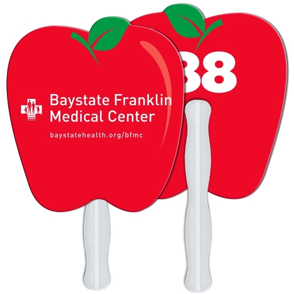 Digital apple shape auction fan with visible wooden stick.... from ASI 67620 Lion Circle Corp / Lion/Circle