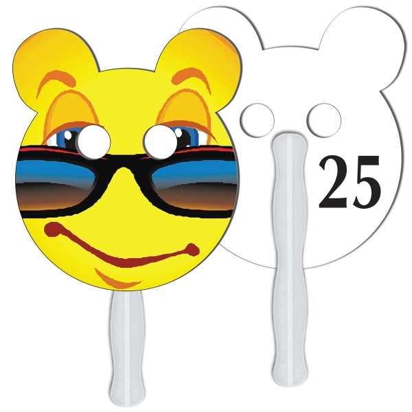 Digital printed panda bear shape auction fan with visible wooden stick.... from ASI 67620 Lion Circle Corp / Lion/Circle