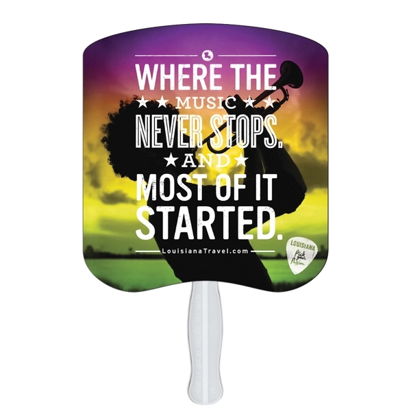 Bread slice shaped digital economy fans with double sided film lamination.... from ASI 67620 Lion Circle Corp / Lion/Circle