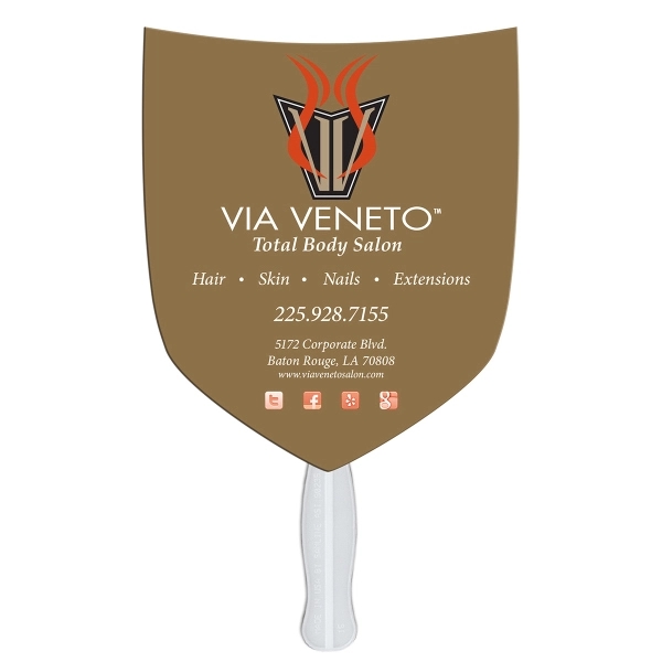 Shield/Shovel shaped digital economy fans with double sided film lamination.... from ASI 67620 Lion Circle Corp / Lion/Circle