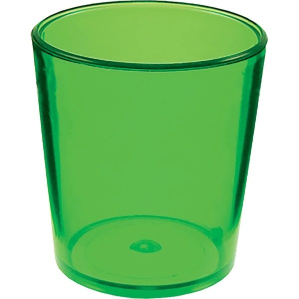 2 oz. Colored Plastic Shot Glass, USA made of rugged Styrene... from ASI 61952 Howw Mfg Co Inc / Howw USA