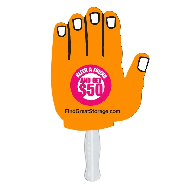 Hand shaped digital economy fans with double sided film lamination.... from ASI 67620 Lion Circle Corp / Lion/Circle