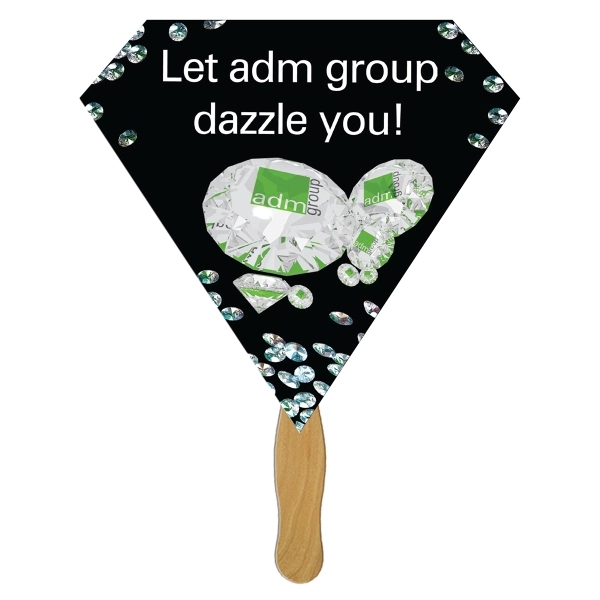Diamond shaped digital economy fans with double sided film lamination.... from ASI 67620 Lion Circle Corp / Lion/Circle