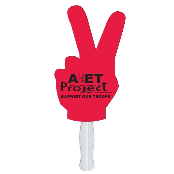 Peace sign shaped digital economy fans with double sided film lamination.... from ASI 67620 Lion Circle Corp / Lion/Circle