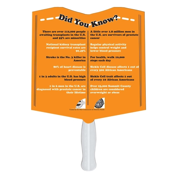 Open book shaped digital economy fans with double sided film lamination.... from ASI 67620 Lion Circle Corp / Lion/Circle