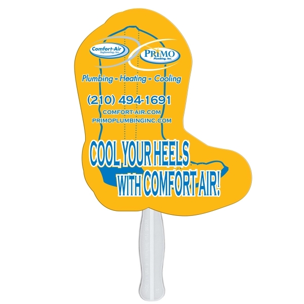 Boot shaped digital economy fans with double sided film lamination.... from ASI 67620 Lion Circle Corp / Lion/Circle
