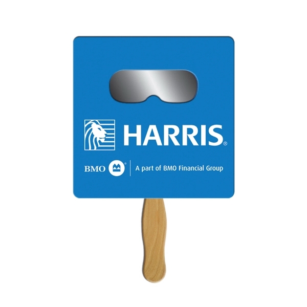 Square shape hand held fan with see through smoked film.... from ASI 67620 Lion Circle Corp / Lion/Circle