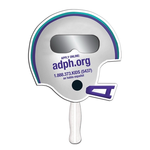 Helmet shape hand held fan with see through smoked film.... from ASI 67620 Lion Circle Corp / Lion/Circle