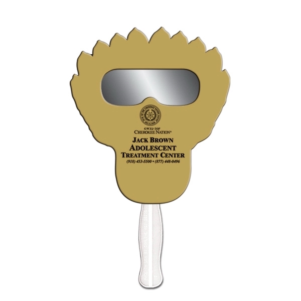 Feather shape hand held fan with see through smoked film.... from ASI 67620 Lion Circle Corp / Lion/Circle