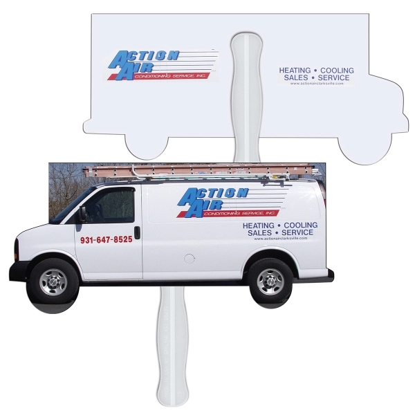Moving truck shaped digital economy fans with double sided film lamination.... from ASI 67620 Lion Circle Corp / Lion/Circle