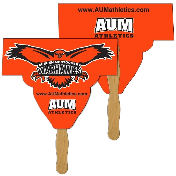 Mascot shaped digital economy fans with double sided film lamination.... from ASI 67620 Lion Circle Corp / Lion/Circle