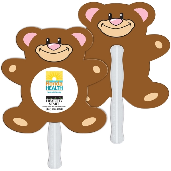 Teddy bear shaped fan with wooden stick.... from ASI 67620 Lion Circle Corp / Lion/Circle