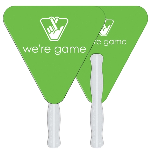 Triangle shaped digital economy fans with double sided film lamination.... from ASI 67620 Lion Circle Corp / Lion/Circle