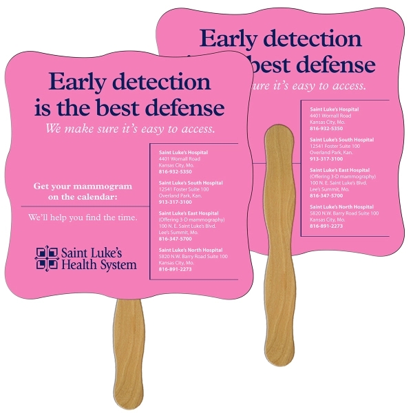 Wavy fan shape digital econo fan with wooden stick.... from ASI 67620 Lion Circle Corp / Lion/Circle