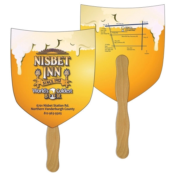Shield/Shovel shaped digital economy fans with double sided film lamination.... from ASI 67620 Lion Circle Corp / Lion/Circle