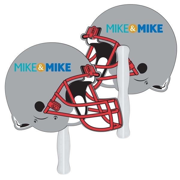 Helmet shaped digital economy fans with double sided film lamination.... from ASI 67620 Lion Circle Corp / Lion/Circle