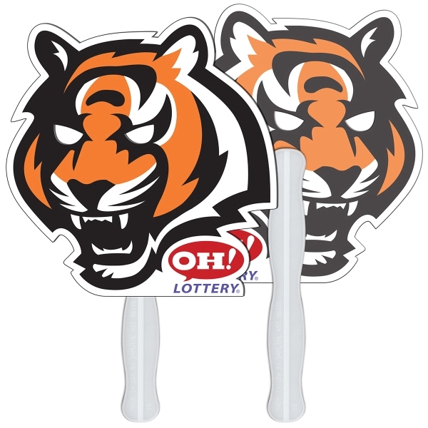 Tiger shaped digital economy fans with double sided film lamination.... from ASI 67620 Lion Circle Corp / Lion/Circle